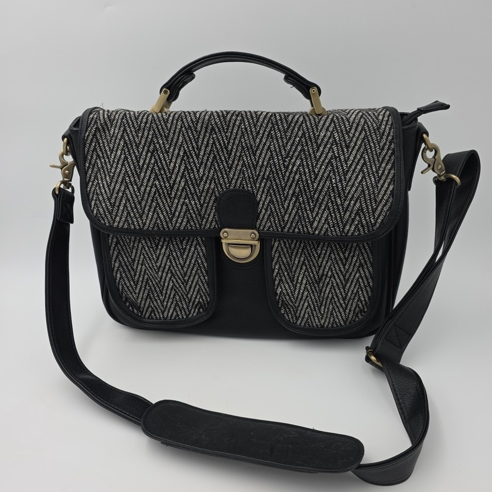 Jo Totes camera bag purse messenger style Bag Herringbone Canvas